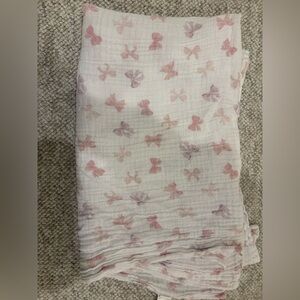 Kids Chick Pea Pink and Purple Bow Print Blanket